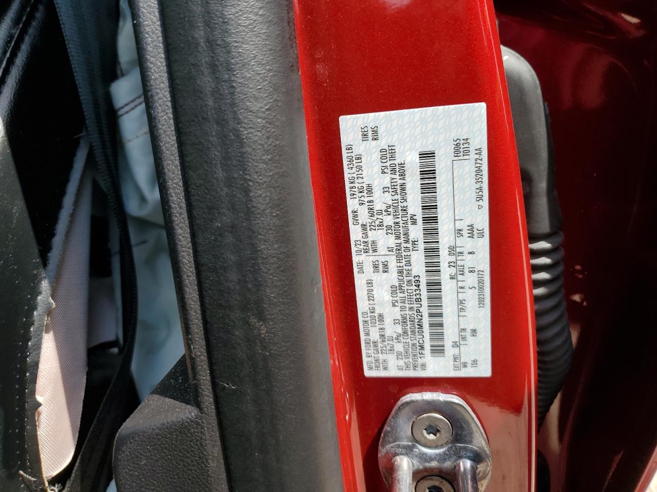 2023 FORD ESCAPE ST LINE VIN:1FMCU0MN2PUB33493