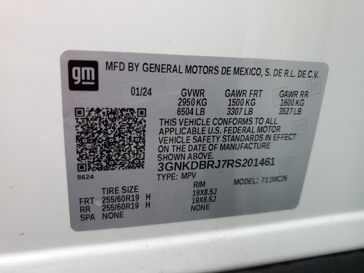 2024 CHEVROLET BLAZER 2LT VIN:3GNKDBRJ7RS201461