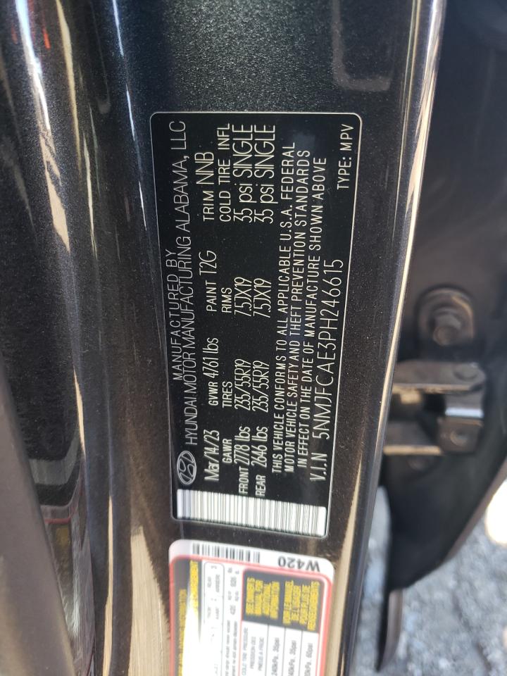 2023 HYUNDAI TUCSON SEL VIN:5NMJFCAE3PH246615