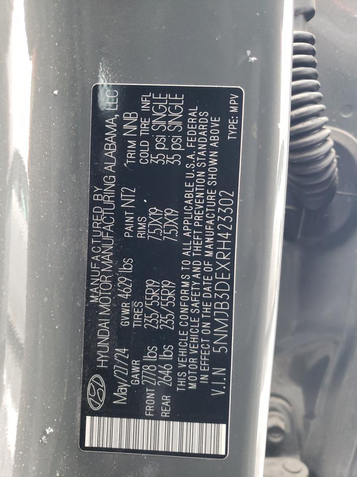 2024 HYUNDAI TUCSON SEL VIN:5NMJB3DEXRH423302