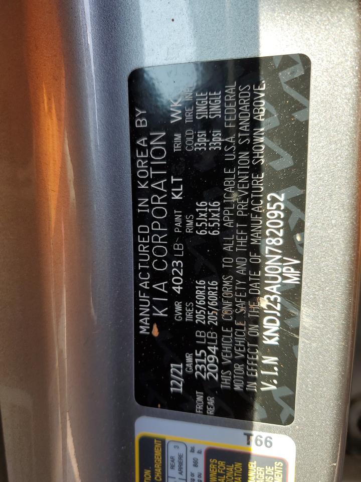 2022 KIA SOUL LX VIN:KNDJ23AU0N7820952