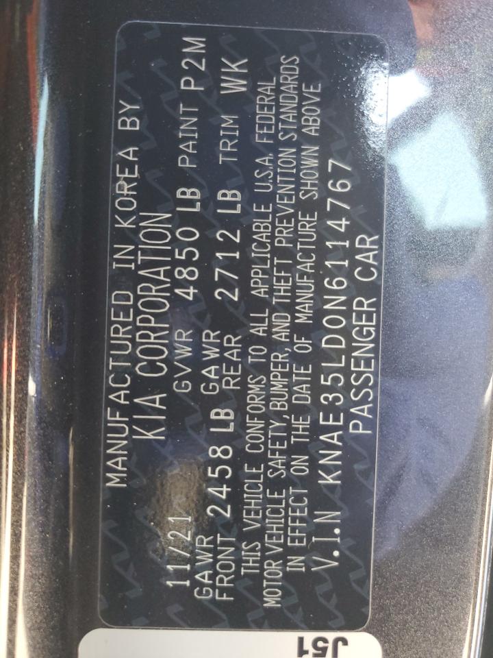 2022 KIA STINGER GT LINE VIN:KNAE35LD0N6114767