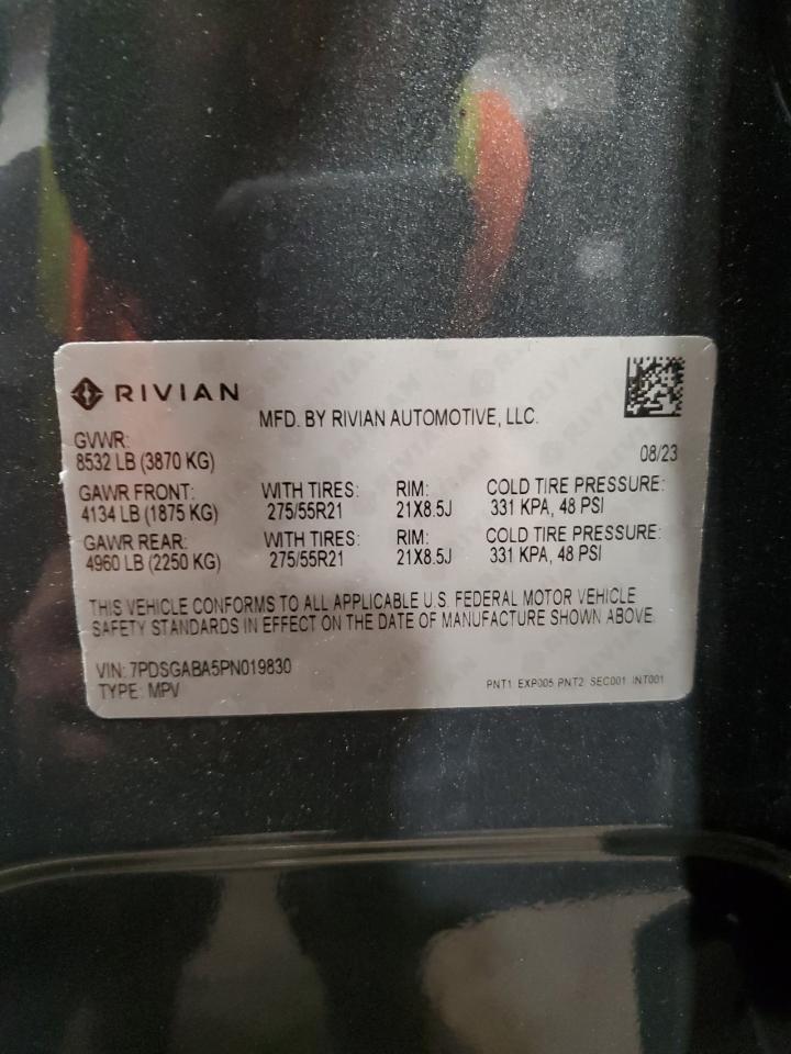 2023 RIVIAN R1S ADVENTURE VIN:7PDSGABA5PN019830