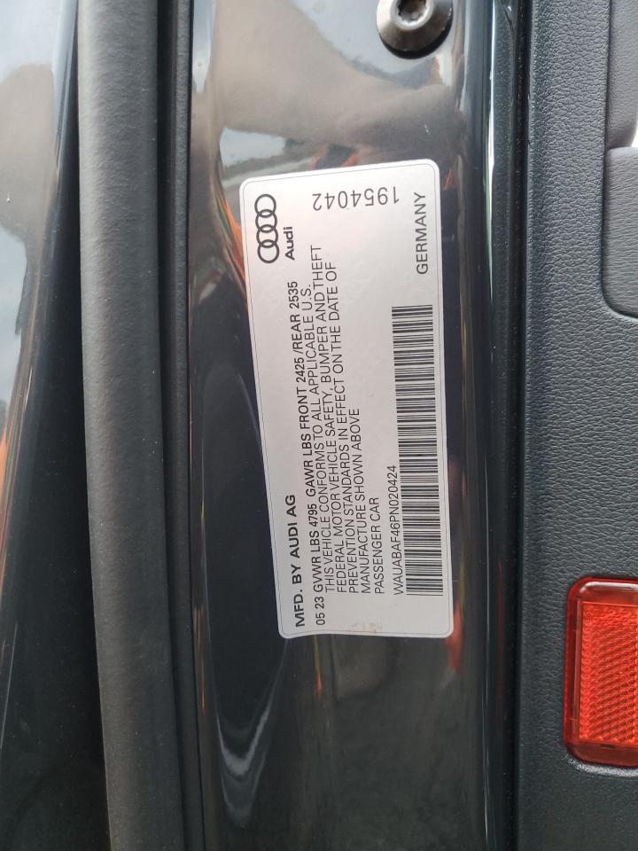 2023 AUDI A4 PREMIUM 40 VIN:WAUABAF46PN020424