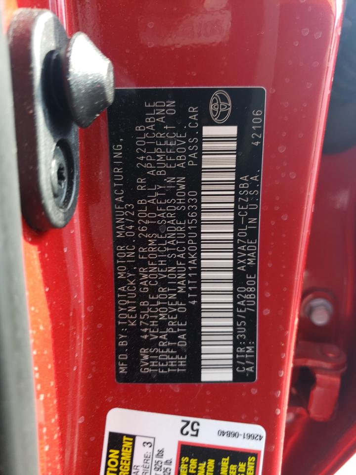 2023 TOYOTA CAMRY SE NIGHT SHADE VIN:4T1T11AK0PU156330