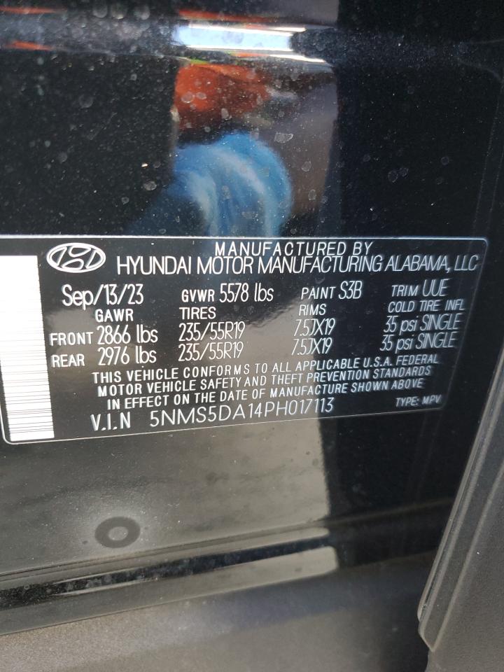 2023 HYUNDAI SANTA FE LIMITED VIN:5NMS5DA14PH017113