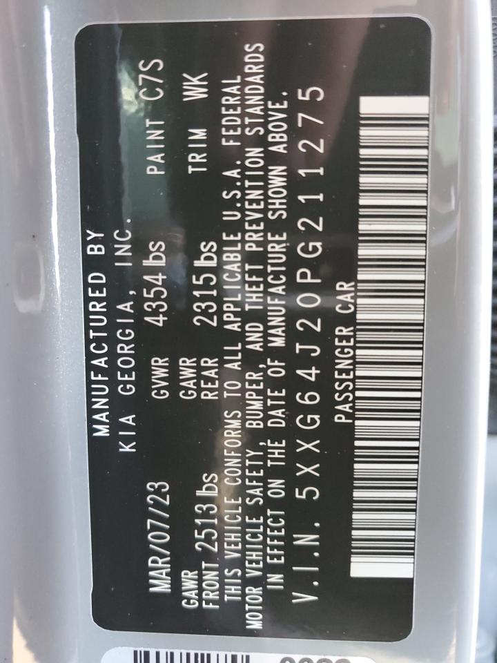 2023 KIA K5 GT LINE VIN:5XXG64J20PG211275