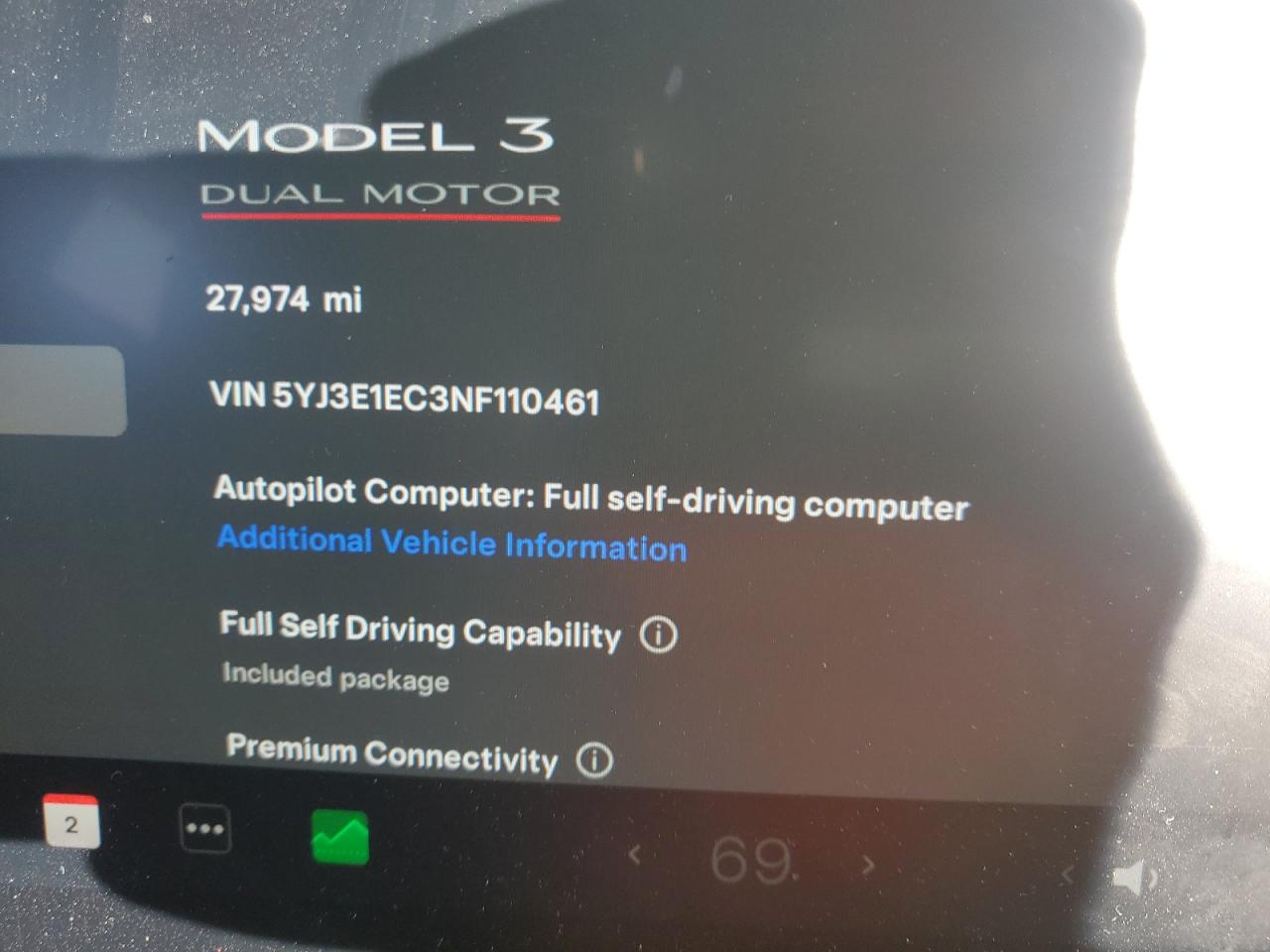 2022 TESLA MODEL 3  VIN:5YJ3E1EC3NF110461