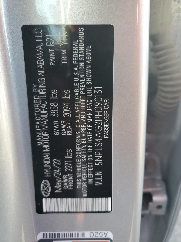 2023 HYUNDAI ELANTRA SEL VIN:5NPLS4AG2PH090131