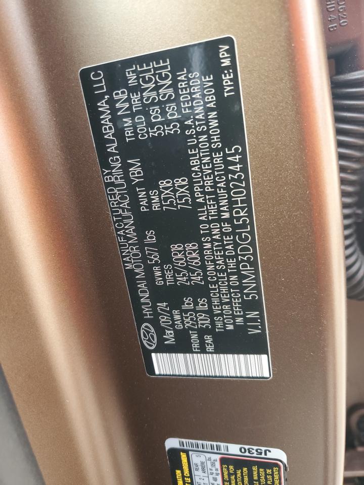 2024 HYUNDAI SANTA FE XRT VIN:5NMP3DGL5RH023445