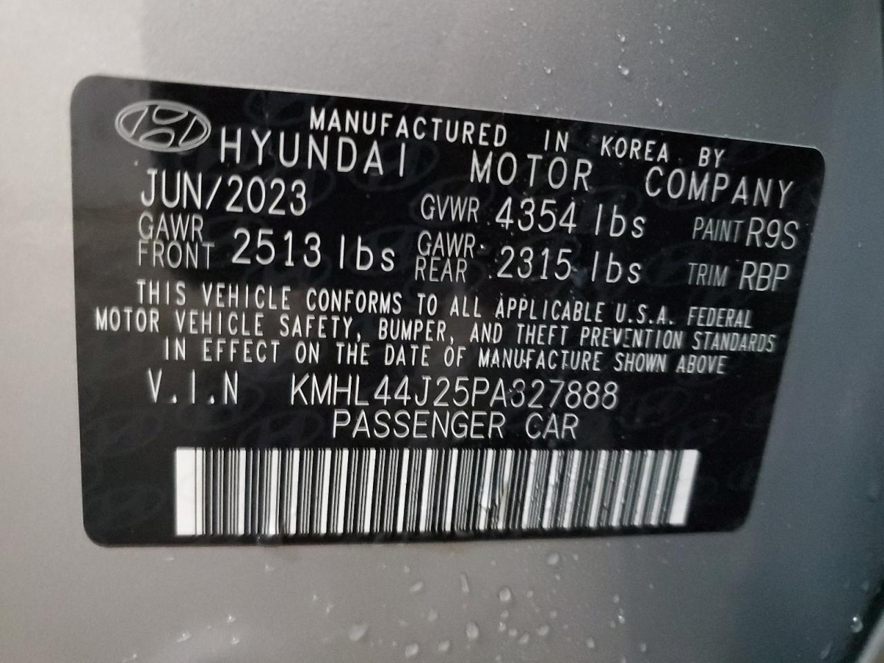 2023 HYUNDAI SONATA SEL PLUS VIN:KMHL44J25PA327888