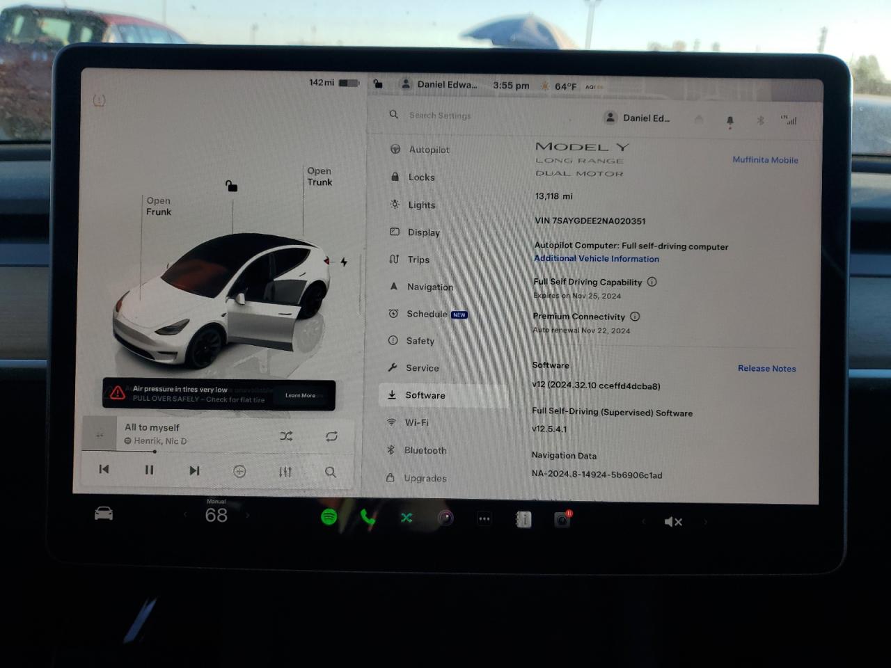 2022 TESLA MODEL Y  VIN:7SAYGDEE2NA020351