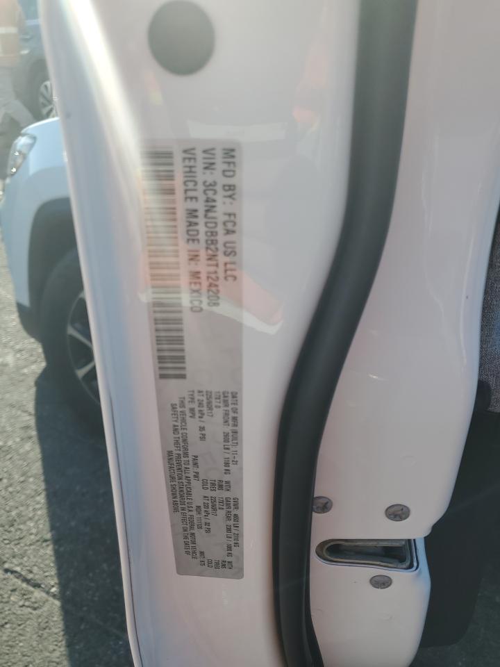 2022 JEEP COMPASS LATITUDE VIN:3C4NJDBB2NT124208