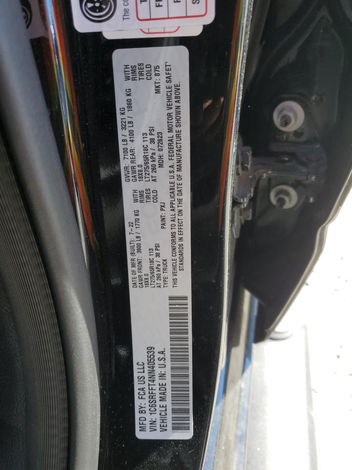 2022 RAM 1500 BIG HORN/LONE STAR VIN:1C6SRFFT4NN405539