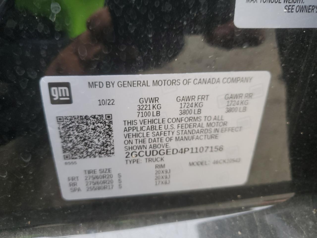 2023 CHEVROLET SILVERADO K1500 LTZ VIN:2GCUDGED4P1107156