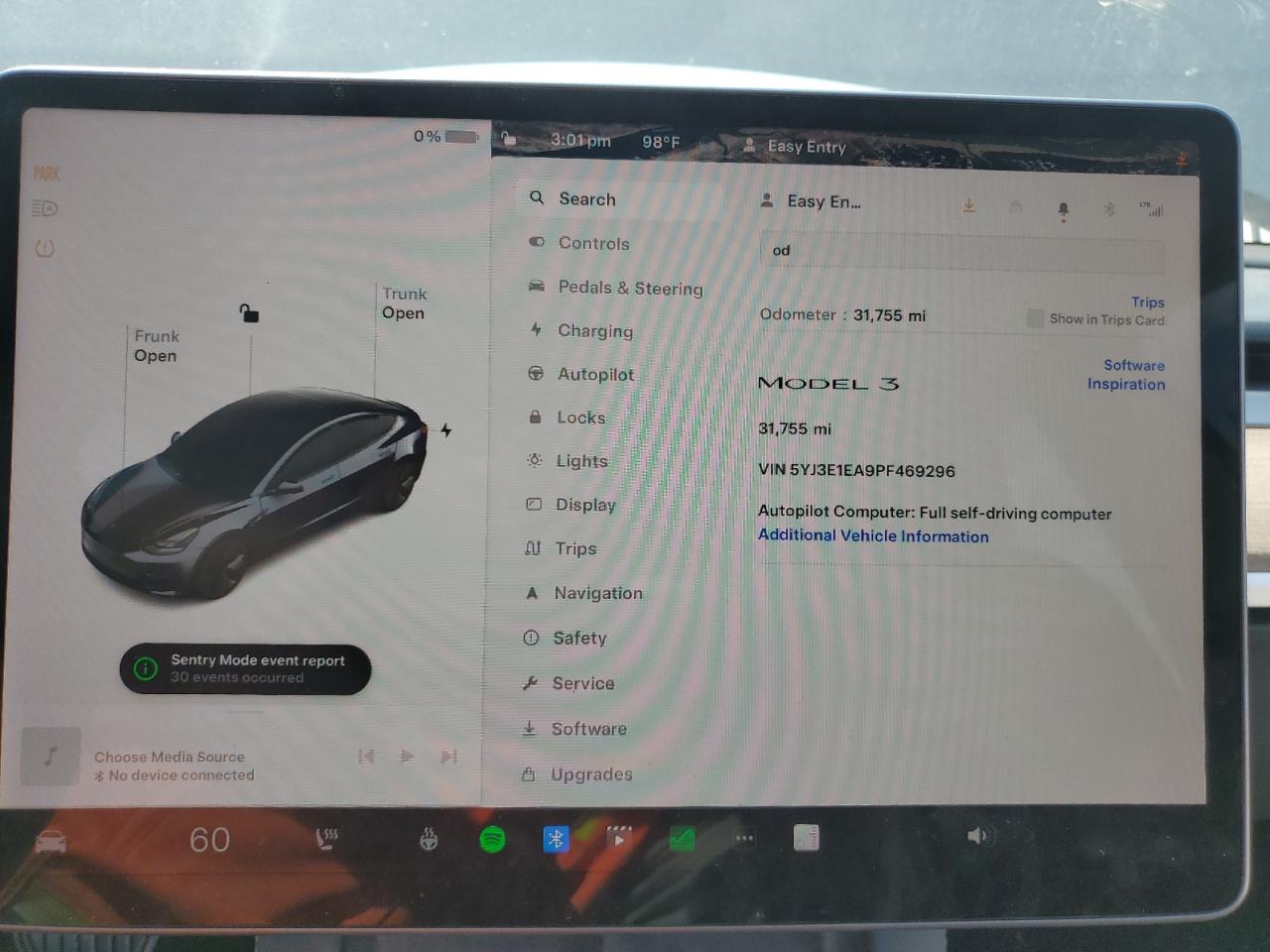 2023 TESLA MODEL 3  VIN:5YJ3E1EA9PF469296