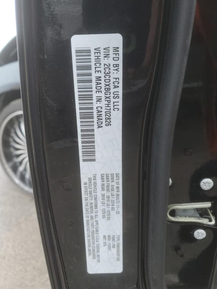 2023 DODGE CHARGER SXT VIN:2C3CDXBGXPH702826