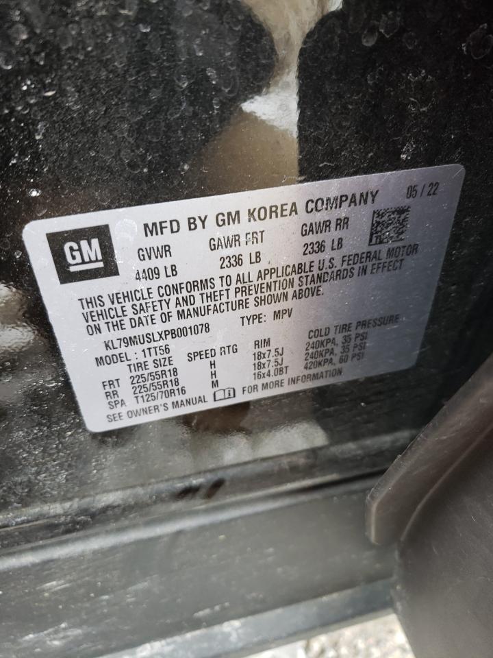 2023 CHEVROLET TRAILBLAZER RS VIN:KL79MUSLXPB001078