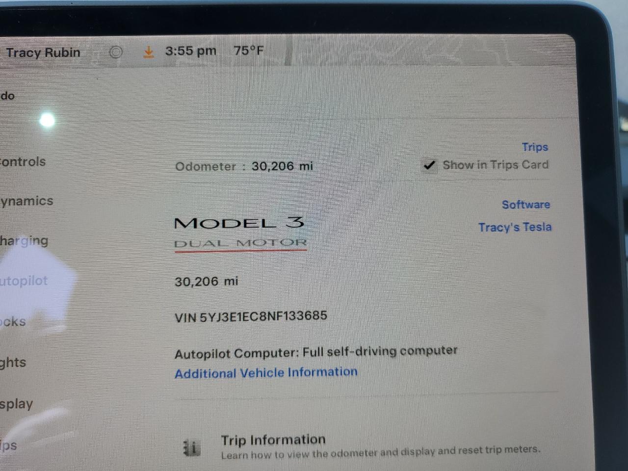 2022 TESLA MODEL 3  VIN:5YJ3E1EC8NF133685