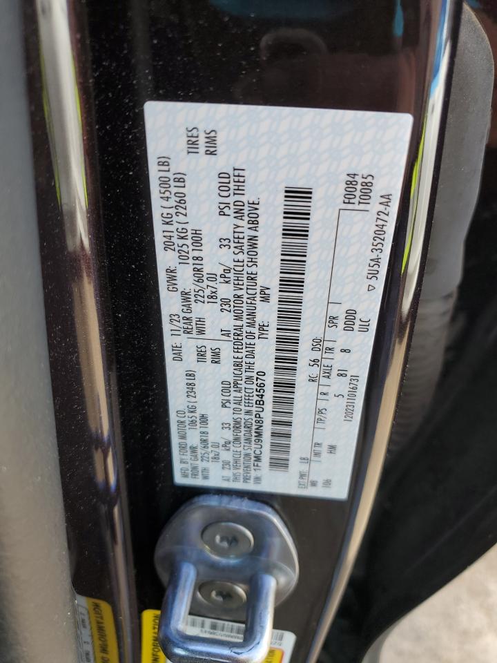 2023 FORD ESCAPE ST LINE VIN:1FMCU9MN8PUB45670