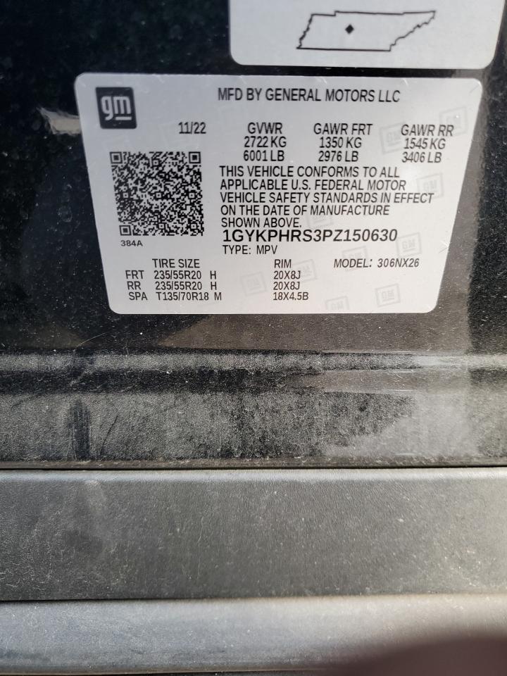 2023 CADILLAC XT6 SPORT PLATINUM VIN:1GYKPHRS3PZ150630