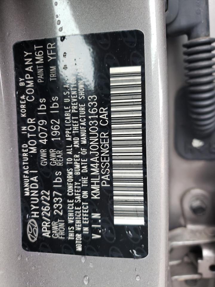 2022 HYUNDAI ELANTRA BLUE VIN:KMHLM4AJ0NU031633