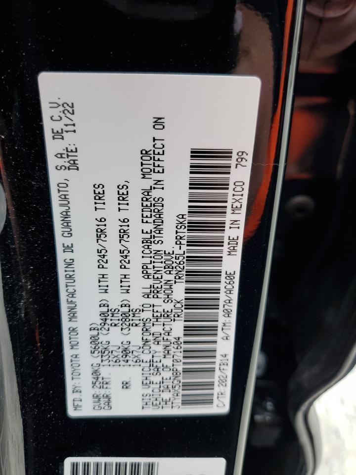 2023 TOYOTA TACOMA DOUBLE CAB VIN:3TYAX5GN8PT071604