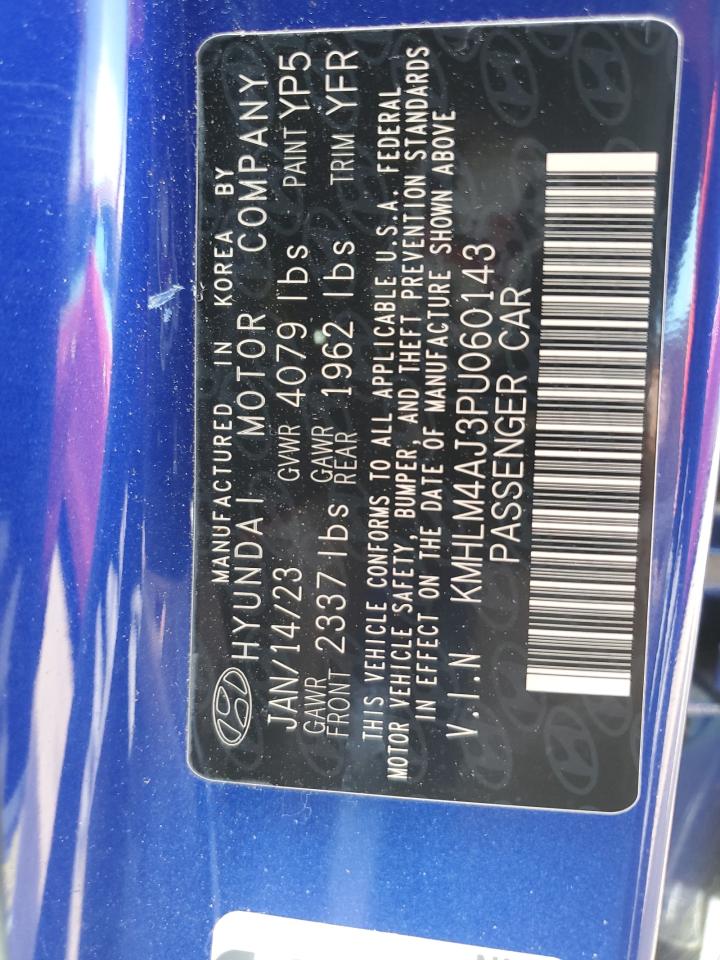 2023 HYUNDAI ELANTRA BLUE VIN:KMHLM4AJ3PU060143