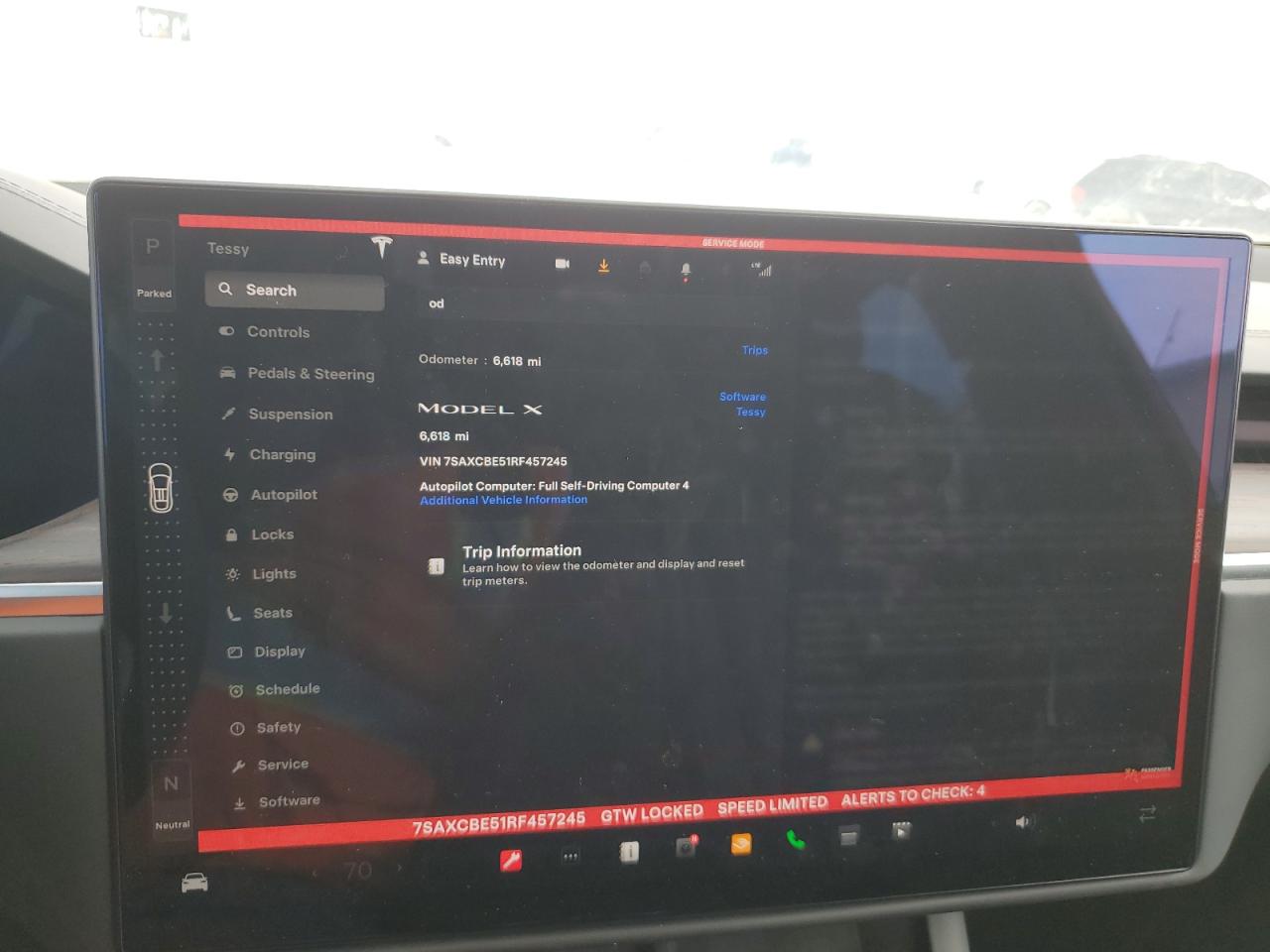 2024 TESLA MODEL X  VIN:7SAXCBE51RF457245
