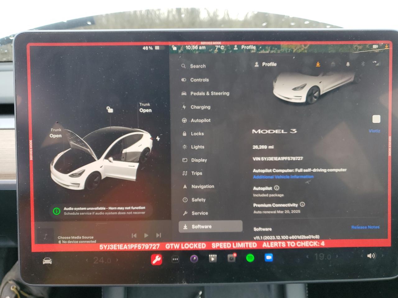 2023 TESLA MODEL 3  VIN:5YJ3E1EA1PF579727