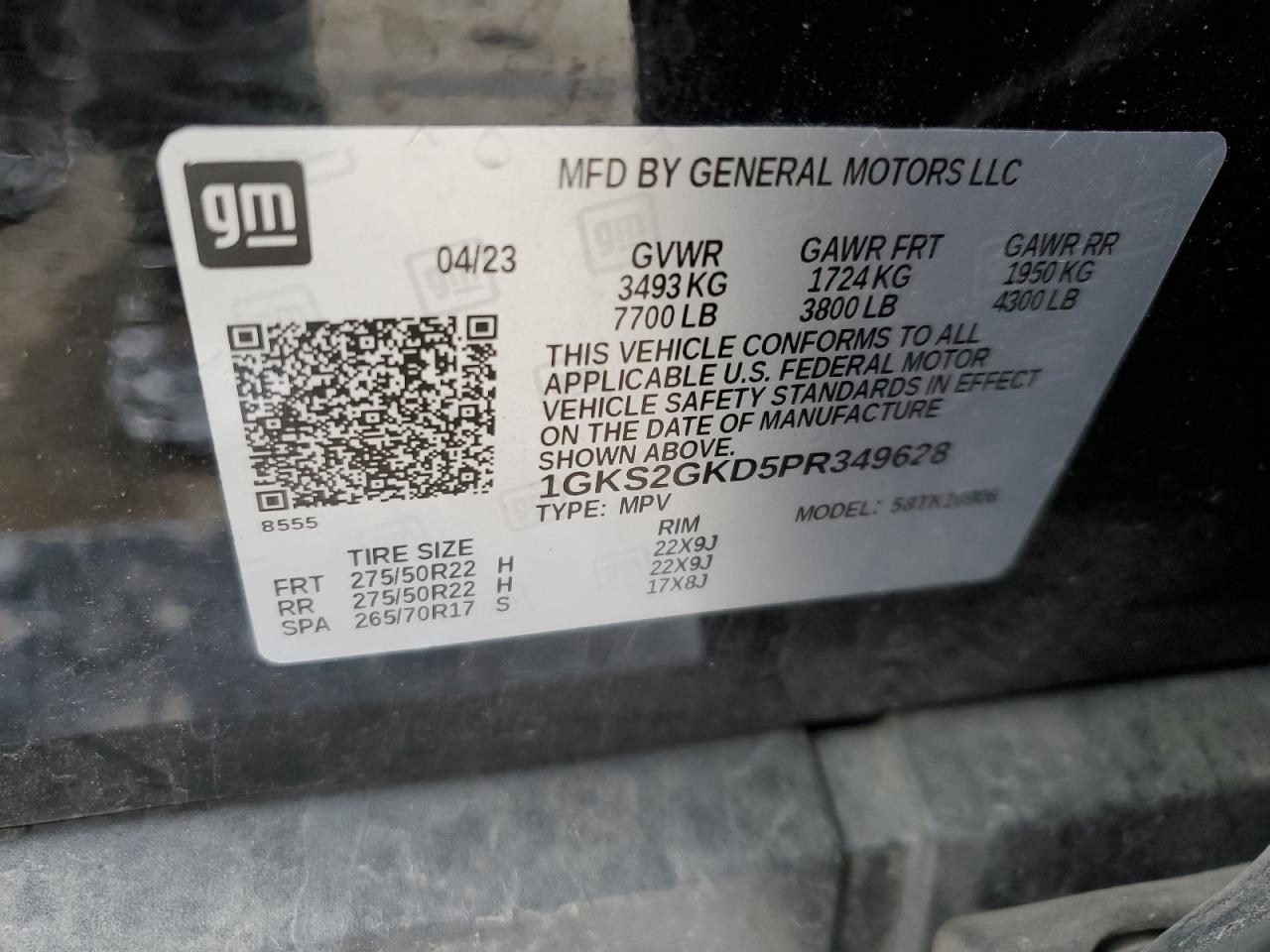 2023 GMC YUKON XL K1500 SLT VIN:1G4GH5G36CF331439