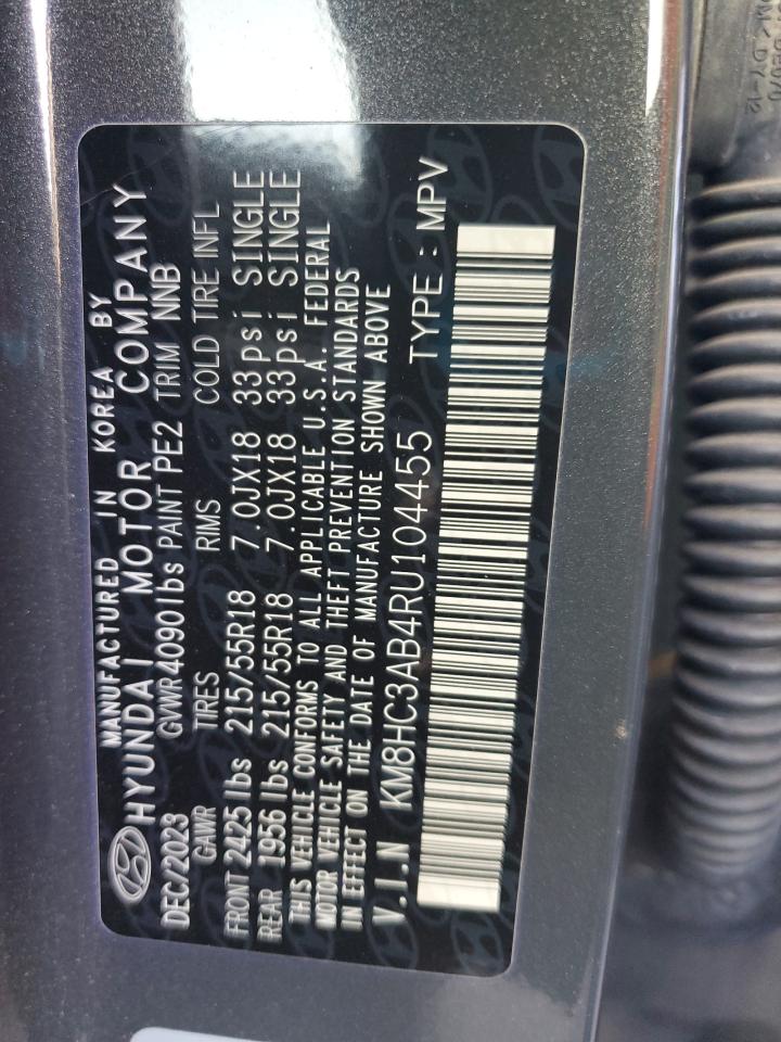 2024 HYUNDAI KONA SEL VIN:KM8HC3AB4RU104455