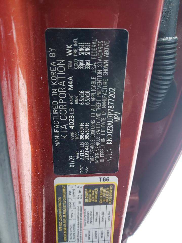 2023 KIA SOUL LX VIN:KNDJ23AU7P7877202