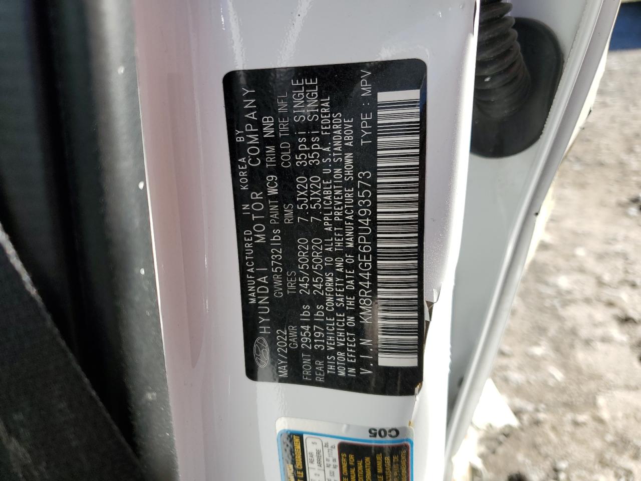 2023 HYUNDAI PALISADE SEL PREMIUM VIN:KM8R44GE6PU493573