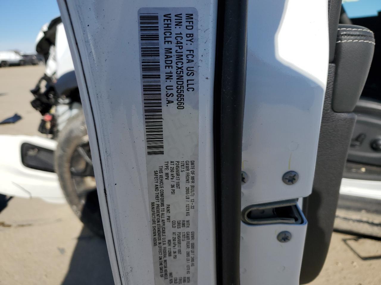 2022 JEEP CHEROKEE LATITUDE VIN:1C4PJMCX5ND556560