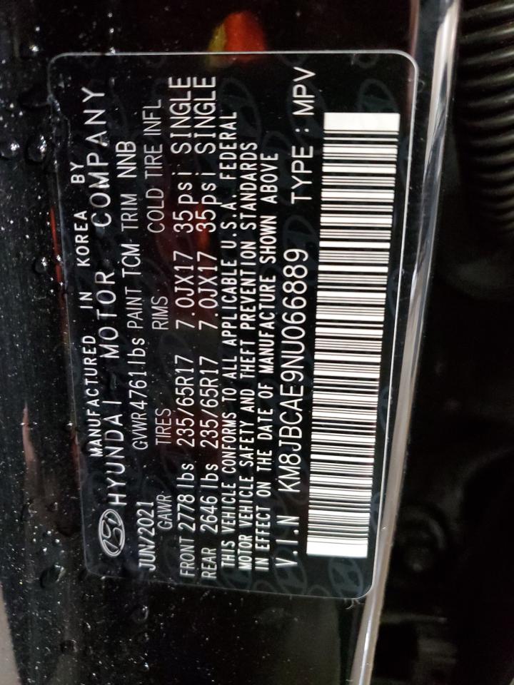 2022 HYUNDAI TUCSON SEL VIN:KM8JBCAE9NU066889