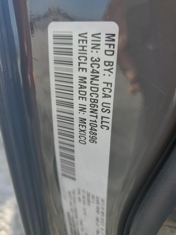 2022 JEEP COMPASS LIMITED VIN:3C4NJDCB6NT104896