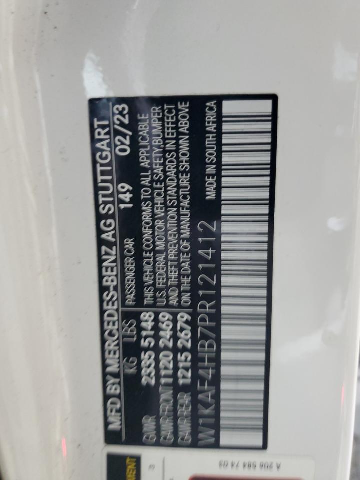 2023 MERCEDES-BENZ C 300 4MATIC VIN:W1KAF4HB7PR121412