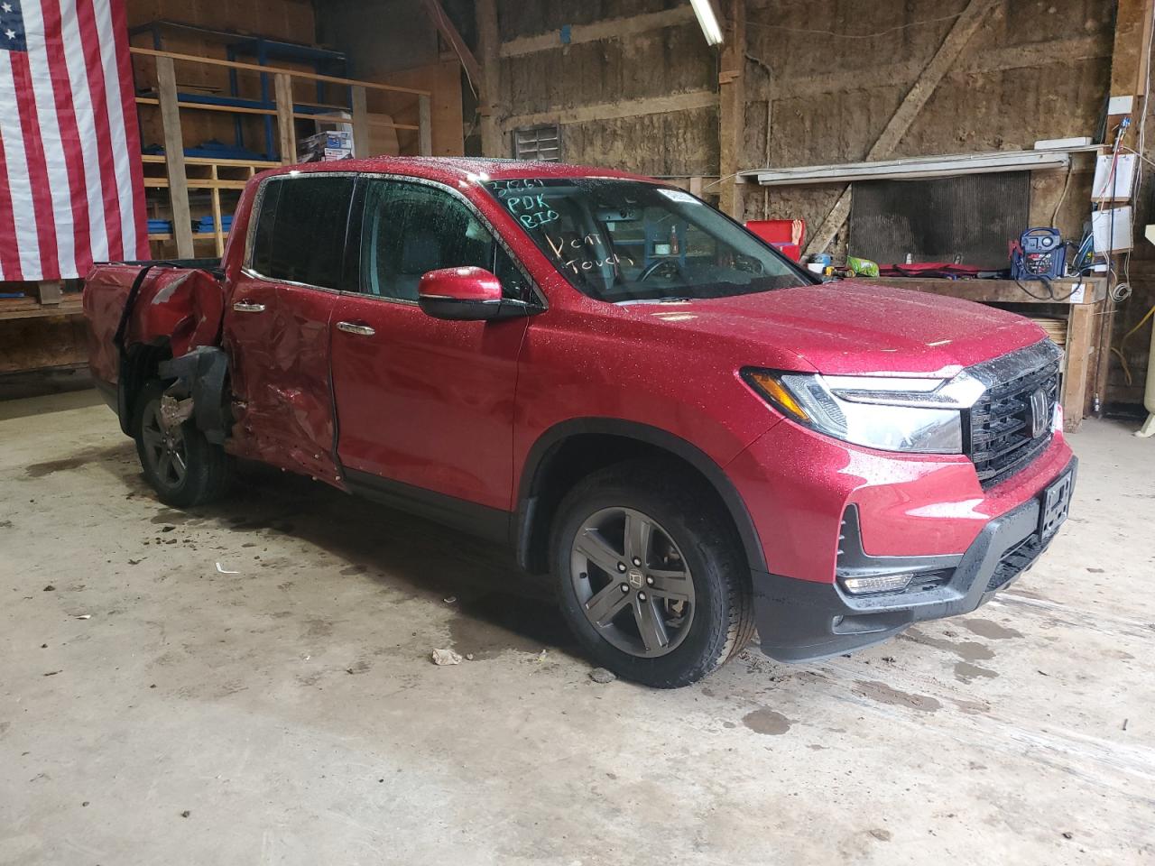 2022 HONDA RIDGELINE RTL VIN:5FPYK3F76NB011829