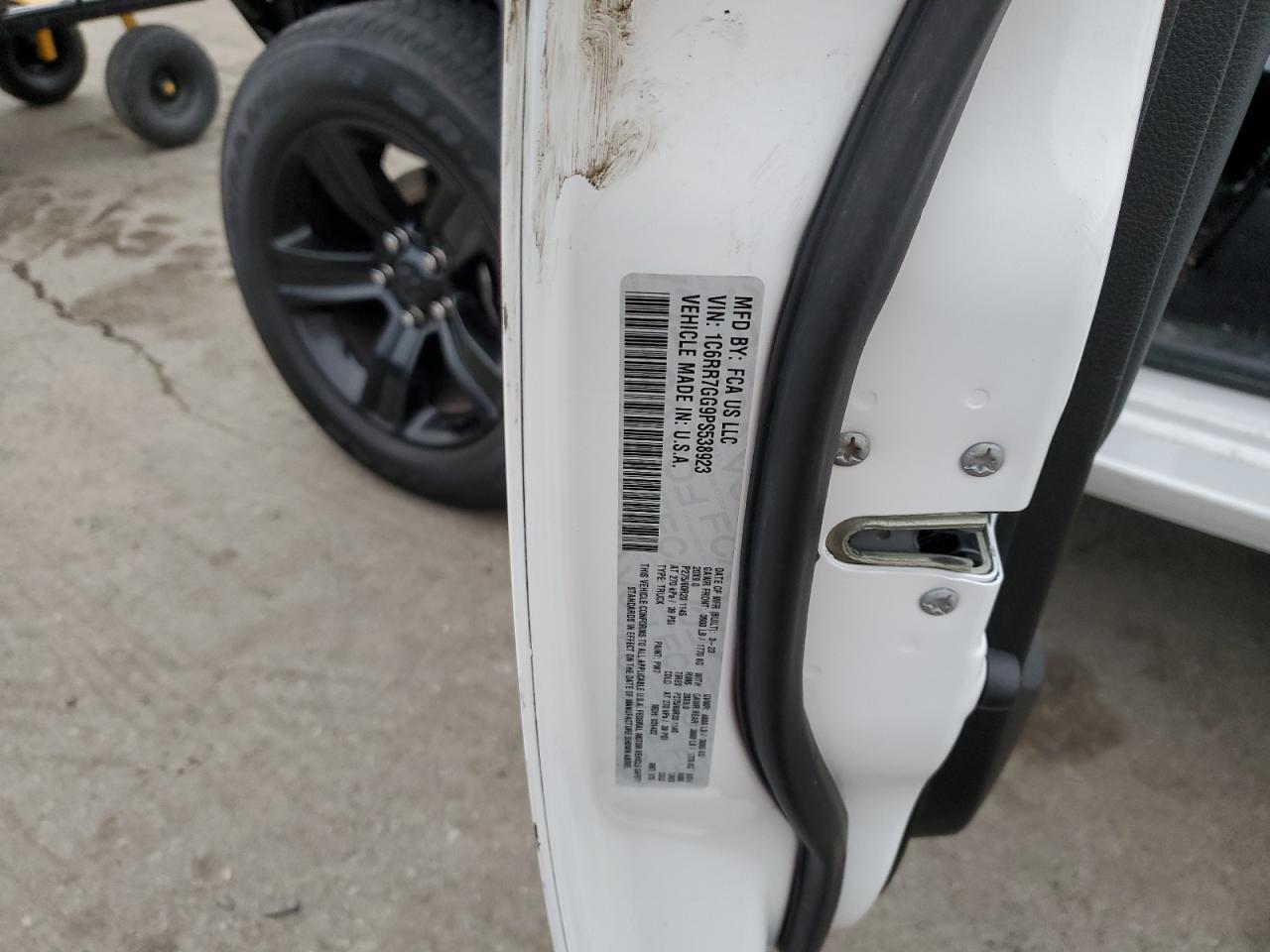 2023 RAM 1500 CLASSIC SLT VIN:1C6RR7GG9PS538923