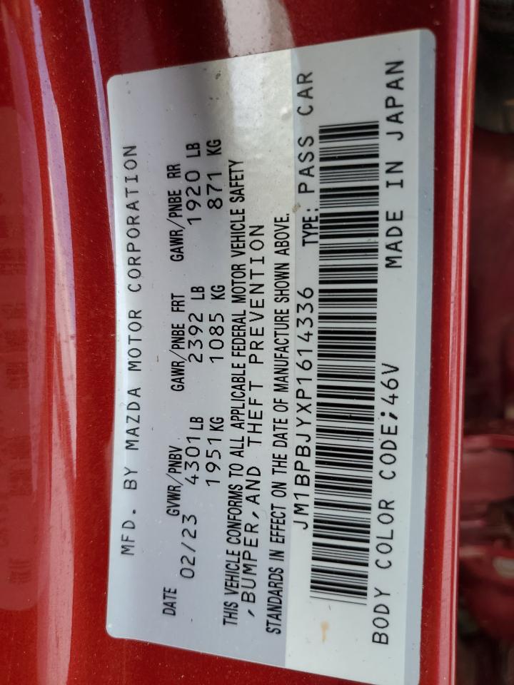 2023 MAZDA 3  VIN:JM1BPBJYXP1614336