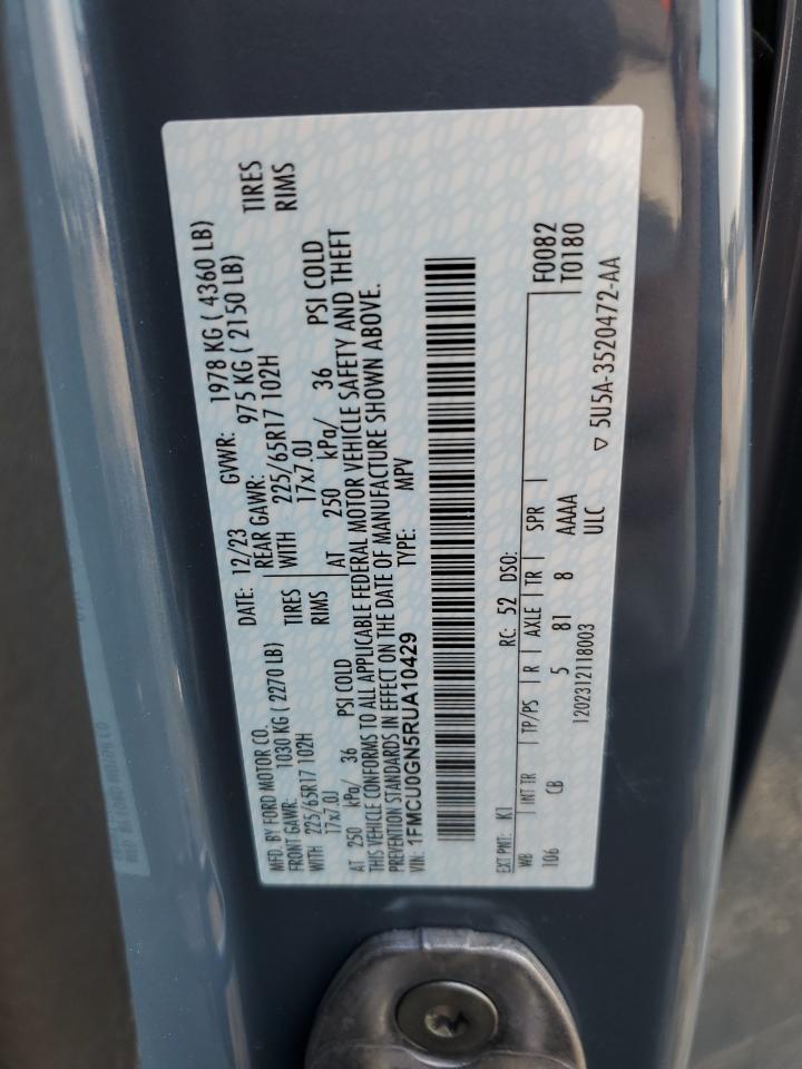 2024 FORD ESCAPE ACTIVE VIN:1FMCU0GN5RUA10429