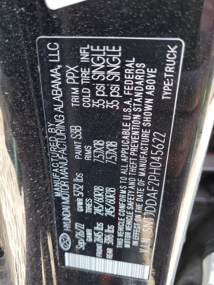 2023 HYUNDAI SANTA CRUZ SEL PREMIUM VIN:5NTJDDAF2PH045622