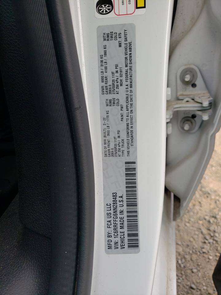 2022 RAM 1500 BIG HORN/LONE STAR VIN:1C6RRFFG6NN288483