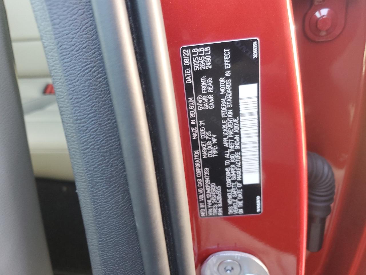 2023 VOLVO XC40 PLUS VIN:1GCZGGFP3L1208985