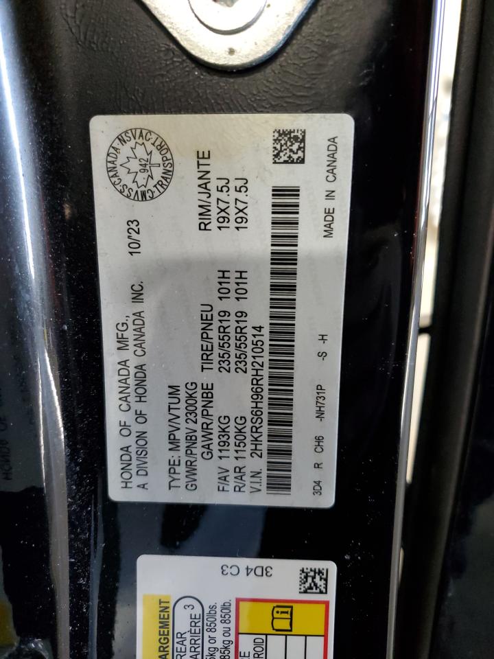 2024 HONDA CR-V SPORT TOURING VIN:2HKRS6H96RH210514