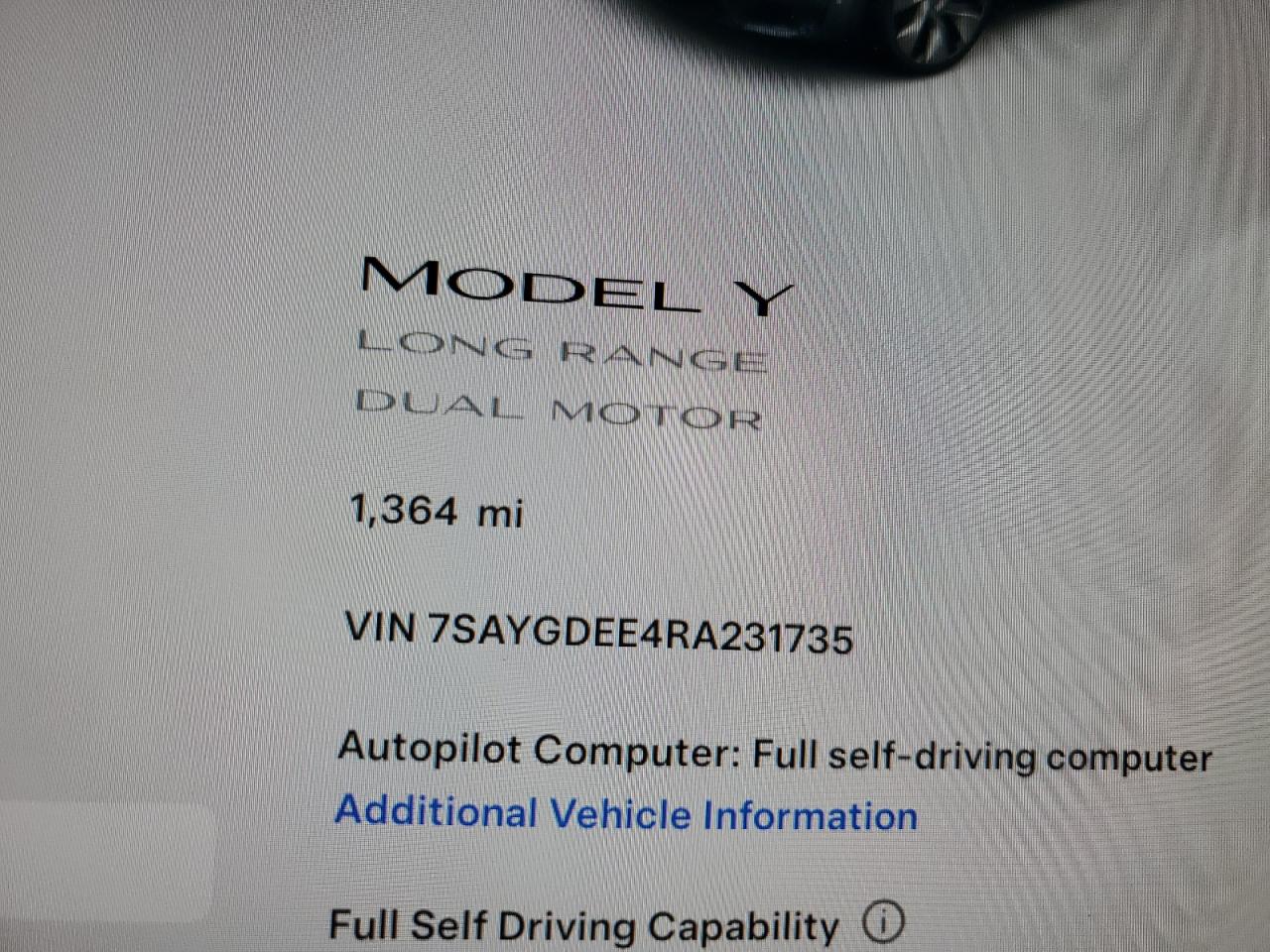 2024 TESLA MODEL Y  VIN:7SAYGDEE4RA231735