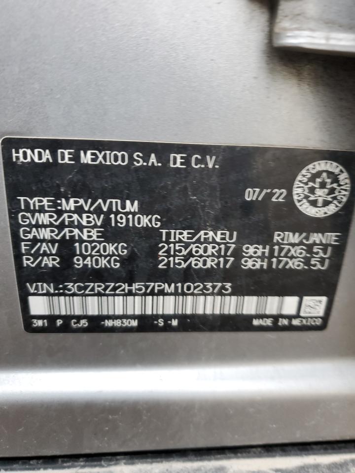 2023 HONDA HR-V SPORT VIN:3CZRZ2H57PM102373