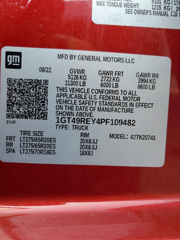 2023 GMC SIERRA K2500 DENALI VIN:1GT49REY4PF109482