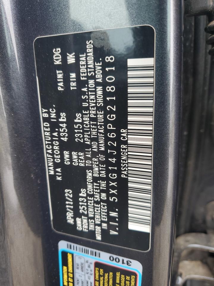 2023 KIA K5 LXS VIN:5XXG14J26PG218018